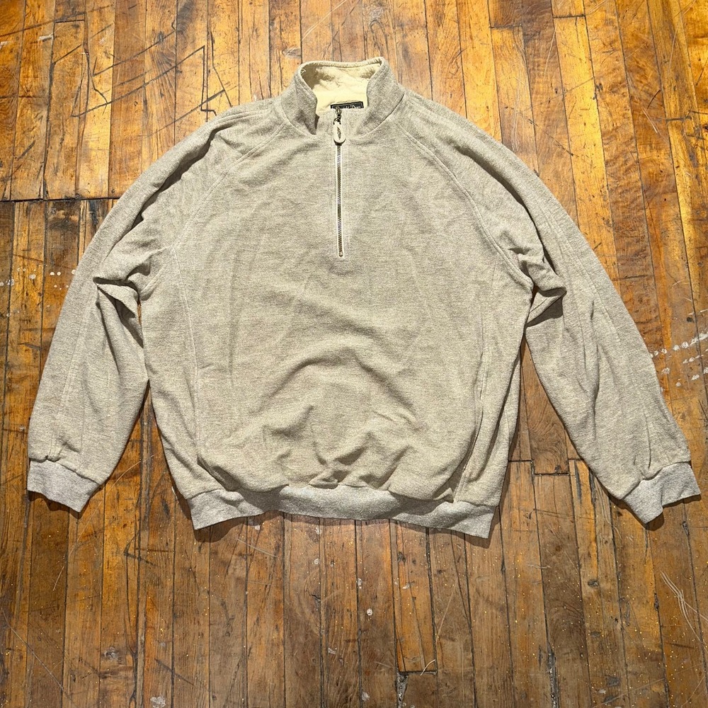 Straight Down Sweater Men's 2XL Gray Heather Long Sleeve Mock Neck‎ 1/4 Zip